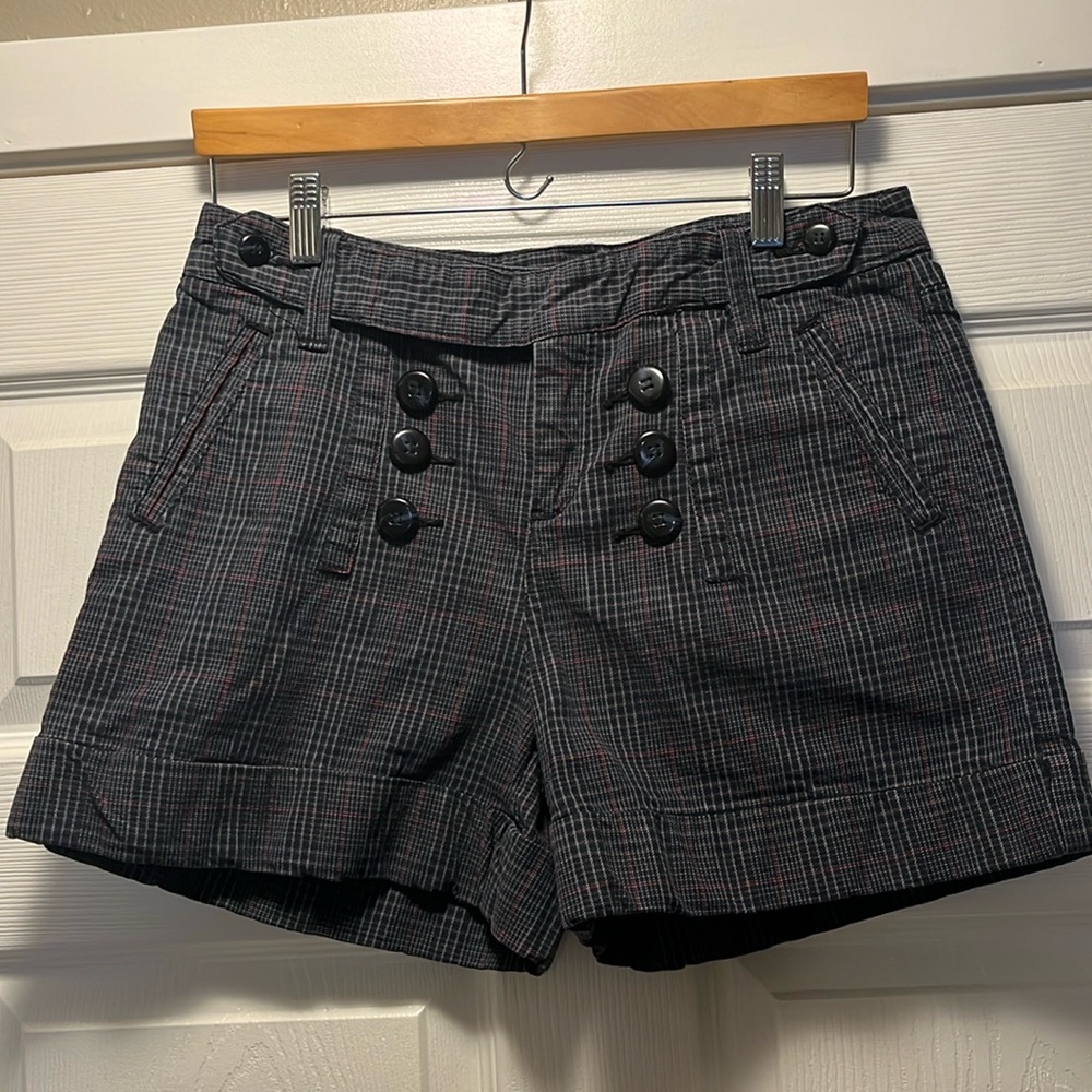 Anthropologie Idra Plaid Sailor Shorts